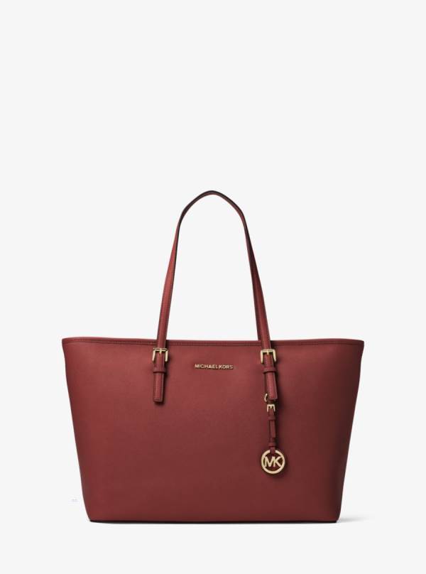 Damske Prenosná Taška Michael Kors Jet Set Medium Saffiano Leather Top-Zip Hnede - Kabelky Michael Kors Obchod | HAGKW-2136